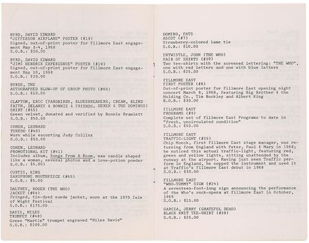 Lot #7273 Fillmore East ?Rock Relics? Auction - Image 1