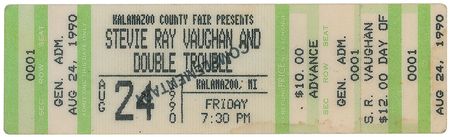 Lot #7516 Stevie Ray Vaughan?s Signed Backstage Pass and Ticket - Image 3