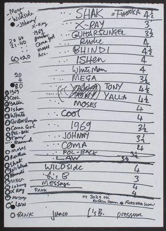 Lot #7509 The Clash: Joe Strummer?s Handwritten Setlist - Image 1