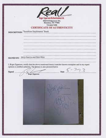 Lot #7129 Jerry Garcia and Bob Weir Signed Book - Image 3