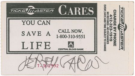 Lot #7132 Jerry Garcia Signed Ticket Stub - Image 1