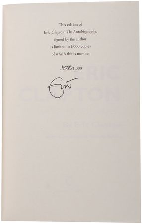 Lot #7250 Eric Clapton Signed Book - Image 1