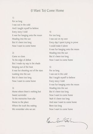 Lot #7025 Paul McCartney Signed Typed Lyrics