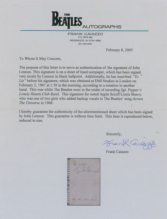 Lot #7034 John Lennon Signature - Image 5