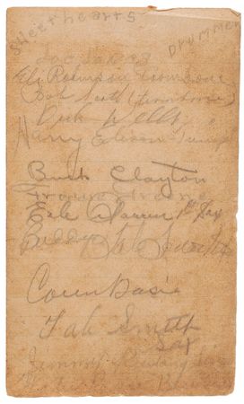 Lot #7179 Jazz Musicians Signed Notepad: Webster, Lunceford, and Basie - Image 2