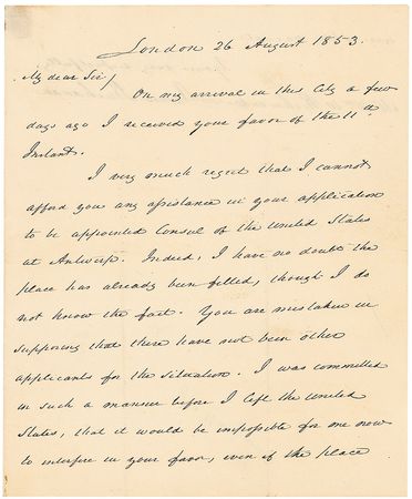 Lot #23 James Buchanan Handwritten Letter Signed