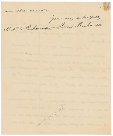 Lot #23 James Buchanan Handwritten Letter Signed - Image 2