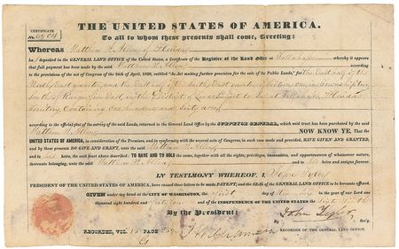 Lot #14 John Tyler: Excessively rare Tyler