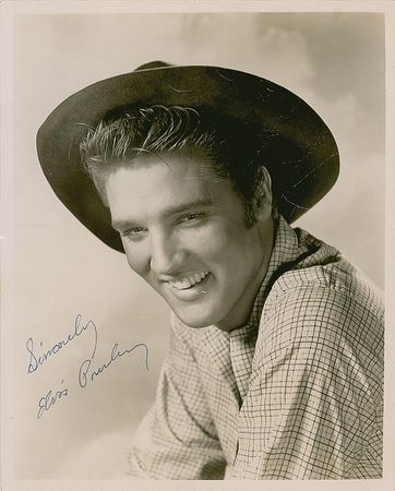 Lot #838 Elvis Presley: Love Me Tender publicity photo signed in 1957 - Image 1