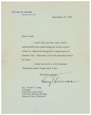 Lot #64 Harry S. Truman Typed Letter Signed - Image 1