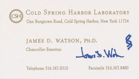Lot #415 James D. Watson Signature - Image 1
