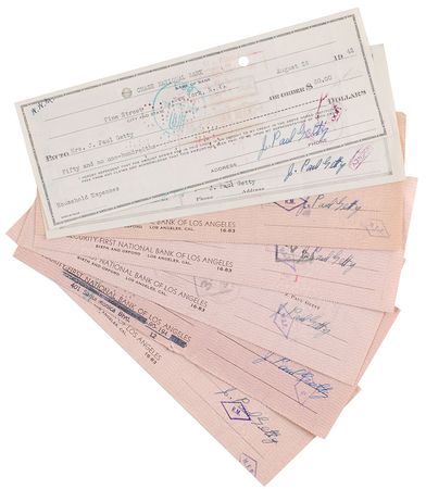 Lot #268 J. Paul Getty Check - Image 1
