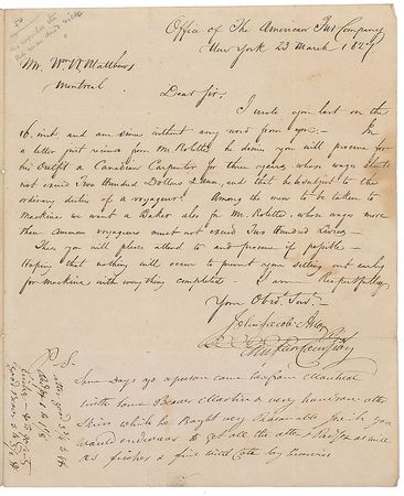Lot #265 John Jacob Astor Signed Letter - Image 1