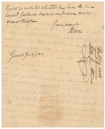 Lot #484 Henry Knox Handwritten Letter Signed - Image 2