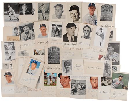 Lot #1049 Baseball: A slew of greats and Hall of Famers, including Red Faber, Nellie Fox, Lefty Grove, and Ray Schalk - Image 1