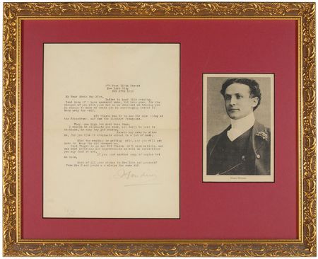 Lot #931 Harry Houdini: “I vanish 12 elephants per week, and twill be hard to continue, as they may get scarce” - Image 1