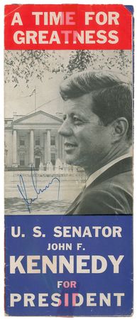 Lot #83 John F. Kennedy: Fantastic campaign flyer signed at the Mingo County Courthouse - Image 1