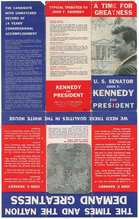 Lot #83 John F. Kennedy: Fantastic campaign flyer signed at the Mingo County Courthouse - Image 2