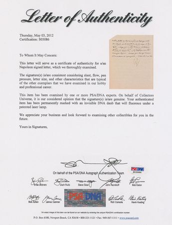 Lot #340 Napoleon: Napoleon seeks to resolve a discrepancy on troop numbers from Spain and Portugal - Image 3