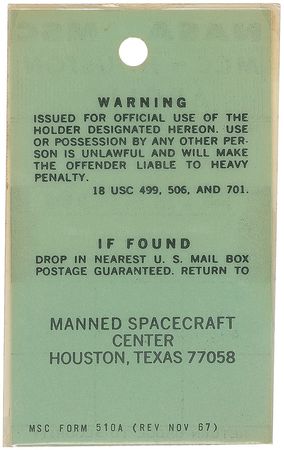 Lot #515 Apollo 9 Mission Control Badge - Image 2