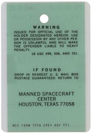 Lot #529 Apollo 12 Mission Control Badge - Image 2