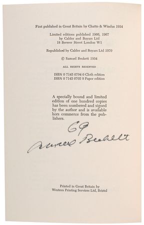 Lot #647 Samuel Beckett Book - Image 1