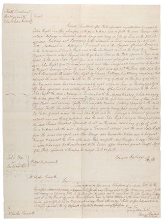 Lot #171 Edward Rutledge: Rare triple-signed legal complaint - Image 1