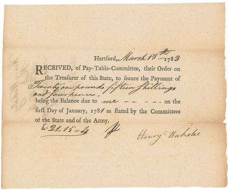 Lot #445 George Washington’s Life Guard: Uncommon 1783 documents for “his Excellency General Washingtons life guard” - Image 3