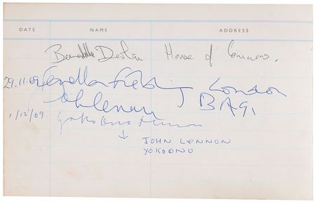 Lot #812 Beatles: John Lennon: ?John Lennon, Bag 1? and ?Yoko Ono Lennon? in 1969 - Image 1