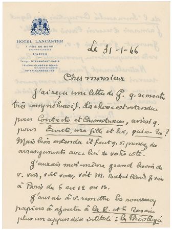 Lot #655 Paul Claudel Handwritten Letters Signed - Image 1