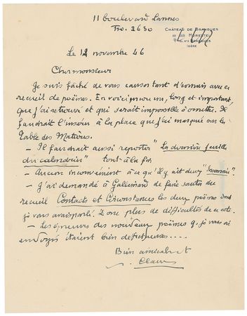 Lot #655 Paul Claudel Handwritten Letters Signed - Image 3