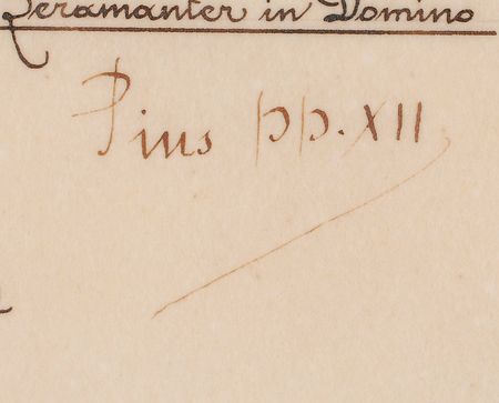 Lot #315 Pope Pius XII Signed Document - Image 2