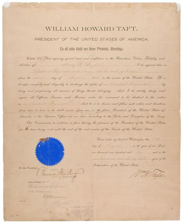 Lot #108 William H. Taft Signed Document - Image 1