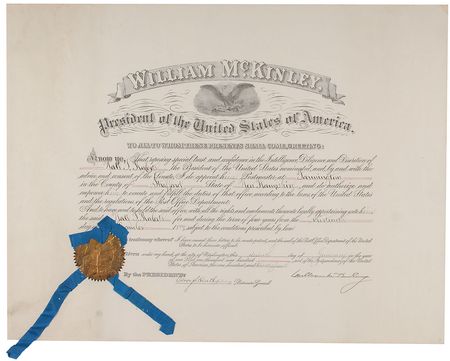 Lot #46 William McKinley Signed Document - Image 1