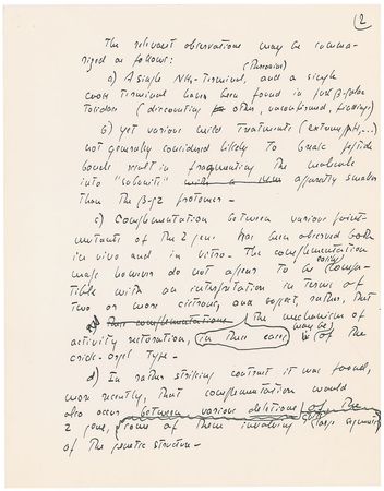 Lot #290 Jacques Monod: Uncommon draft for a Nobel Prize winner’s scientific text - Image 2