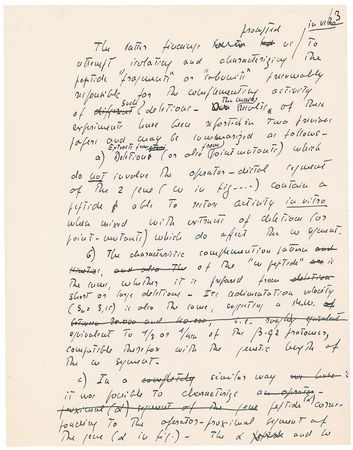 Lot #290 Jacques Monod: Uncommon draft for a Nobel Prize winner’s scientific text - Image 3