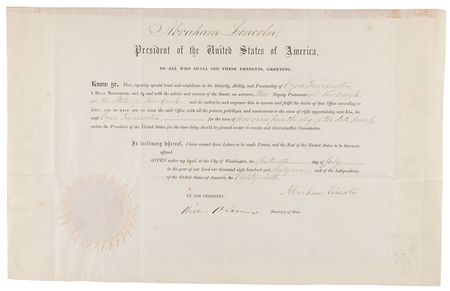 Lot #26 Abraham Lincoln: Scarce 1861 postmaster