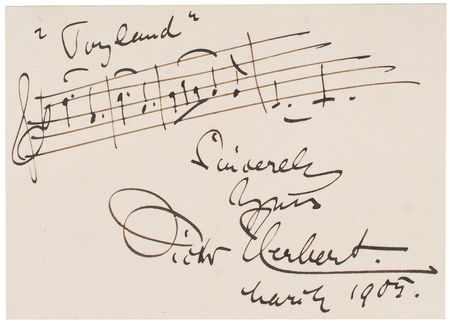 Lot #791 Victor Herbert Signed Musical Quote - Image 1