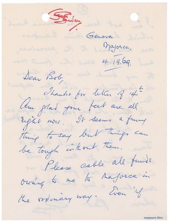 Lot #1008 George Sanders Handwritten Letter Signed - Image 2
