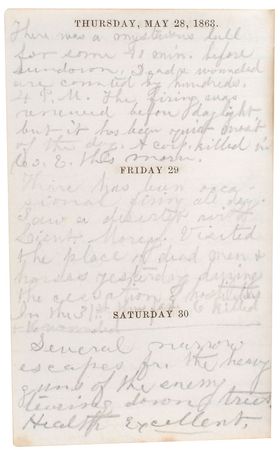 Lot #423 Francis A. Clary: Remarkable 1863 Civil War journal from a sergeant killed in action: ?All prepared for the attack of Port Hudson at early dawn? - Image 3