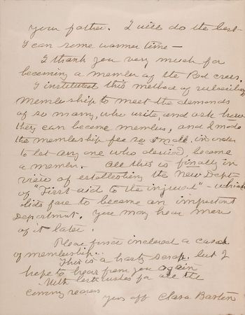 Lot #186 Clara Barton: “I thank you very much for becoming a member of the Red Cross” - Image 4