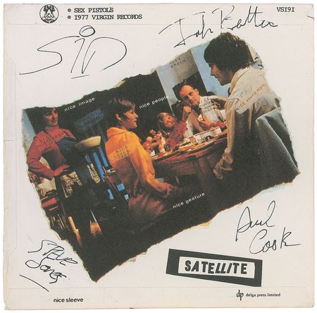 Lot #852 Sex Pistols: Rare fully signed Sex Pistols single from the day Sid Vicious played nice - Image 1