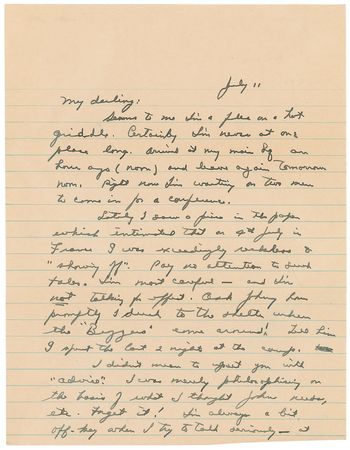 Lot #71 Dwight D. Eisenhower: Amid buzz bombs on London, Ike reassures Mamie he was not 