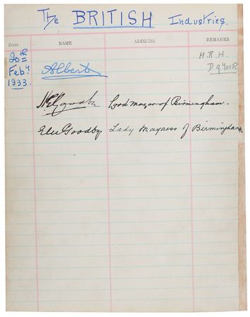 Lot #348 British Royalty Guest Book - Image 1