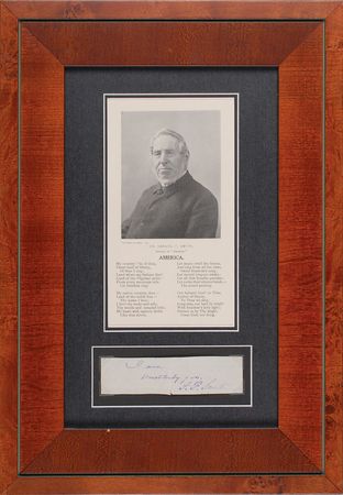Lot #750 Samuel Francis Smith Signature - Image 1