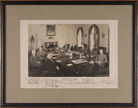 Lot #69 Harry S. Truman and His Cabinet: Oversized Harris & Ewing portrait of Truman’s team - Image 1