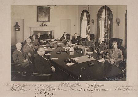 Lot #69 Harry S. Truman and His Cabinet: Oversized Harris & Ewing portrait of Truman’s team - Image 2