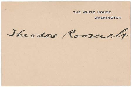 Lot #50 Theodore Roosevelt White House Card - Image 1