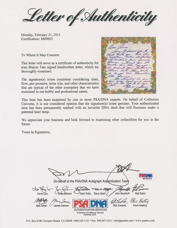 Lot #949 Sharon Tate: Rare letter of thanks after her wedding to Polanski: 