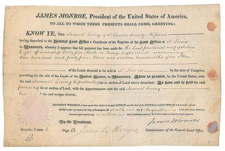 Lot #9 James Monroe Signed Document